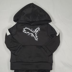New Puma 2 Piece Black Sweatshirt and Black Sweatpants with tags. 12Month